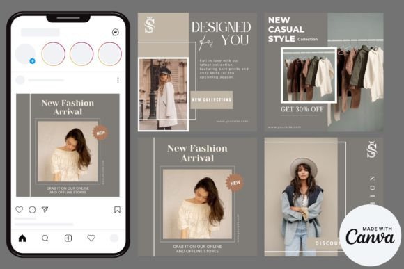 Download 4 Fashion Instagram Feed Templates - Fashion instagram Collection