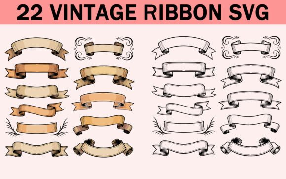 Download Vintage Banner Ribbon Clipart SVG Bundle - Banner Collection