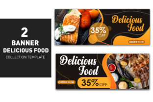 Download Banner Delicius Food Orange Template - Banner Collection