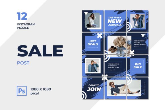 Download Blue Big Sale Fashion Instagram Puzzle - Fashion instagram Collection