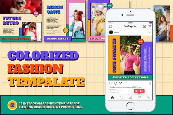 Download Colorized Fashion Instagram Post - Fashion instagram Collection