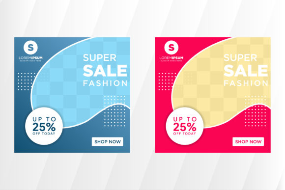 Download Fashion Pink Blue Square Banner - Banner Collection